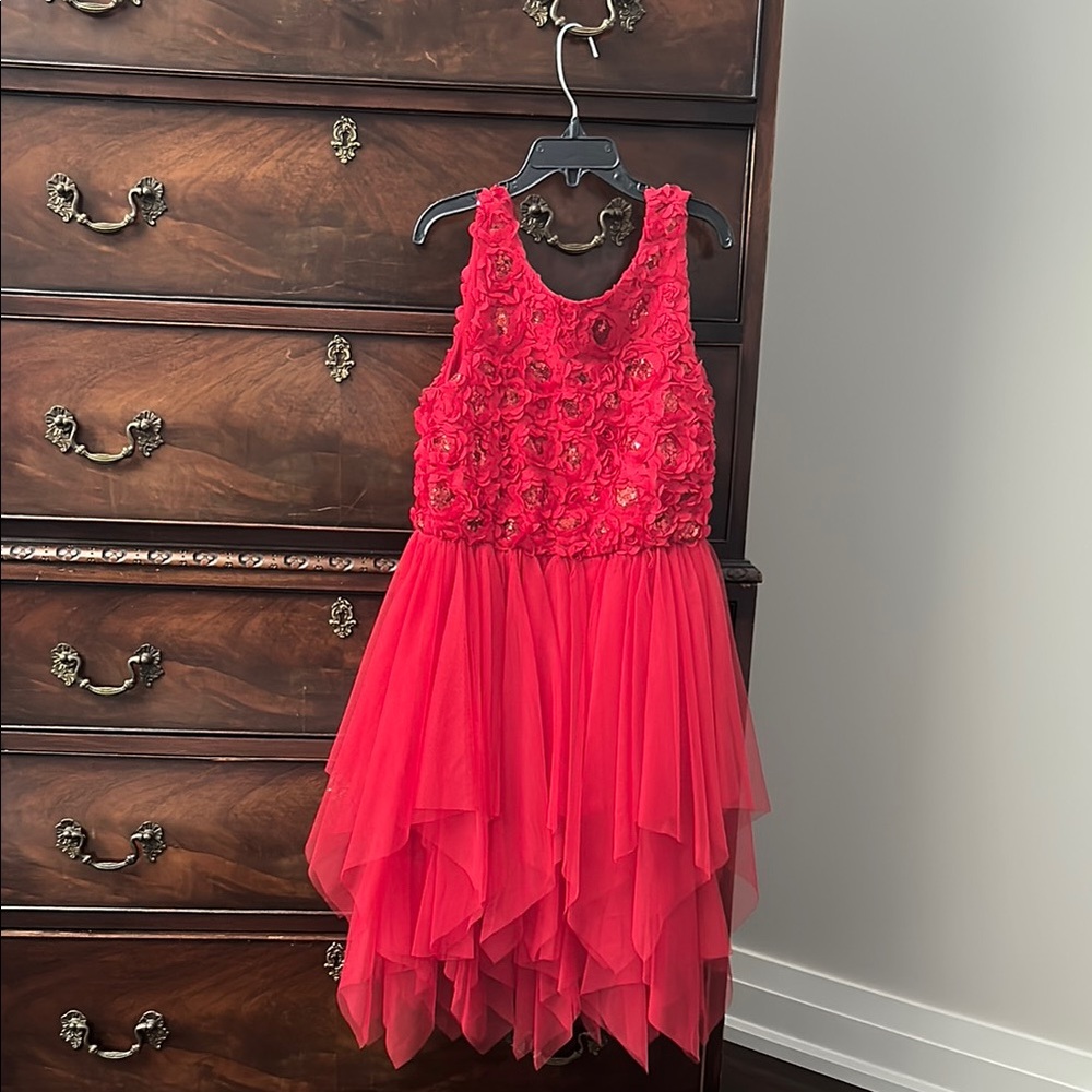 Justice Red Asymmetrical Sleeveless Sundress